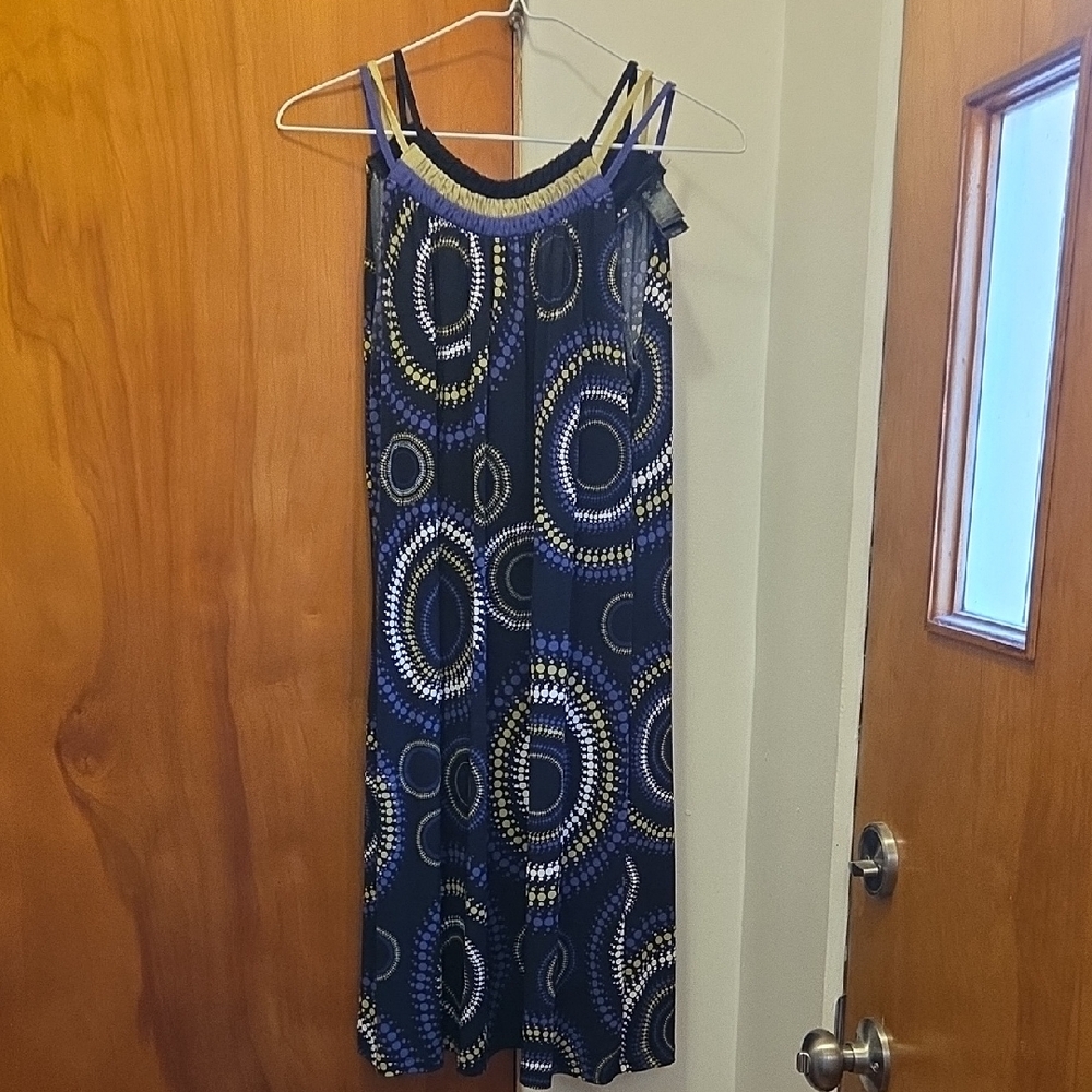 Axcess Navy and Gold Maxi Dress